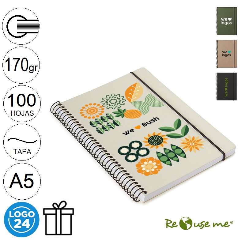Cuaderno BUSH A5 - ReUseMe - Logo GRATIS !